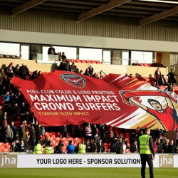 giant printed crowd surfer banners