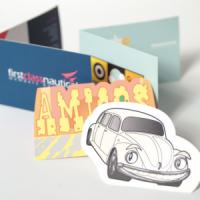 Thickest card: Gloss Laminated front +Shaped