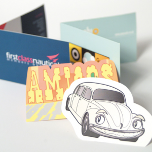 Thickest card: Gloss Laminated front +Shaped