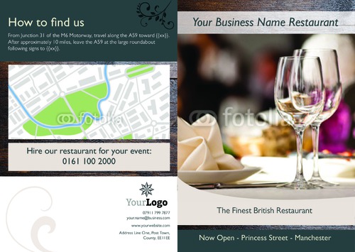 Restaurant A4 Folded Leaflets by Ro Do