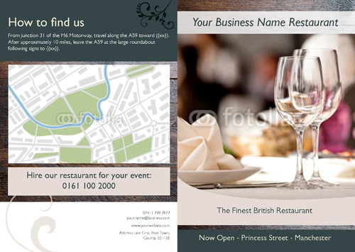 Restaurant A4 Folded Leaflets by Ro Do