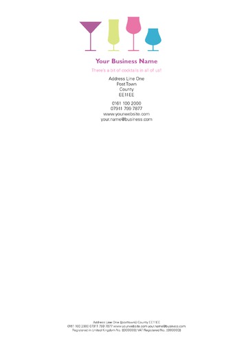 Cocktail Party A4 Letterheads by Nicola Andrews