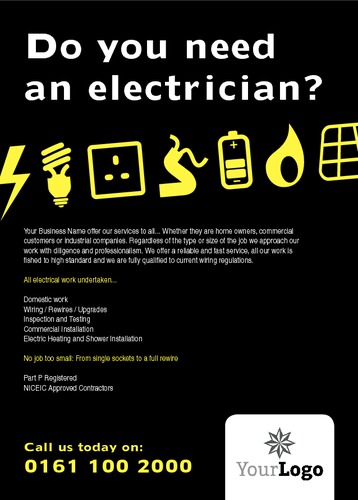 Electrical A6 Flyers by Paul Wongsam