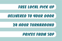 Ironing and Laundry Services Business Card  by Templatecloud