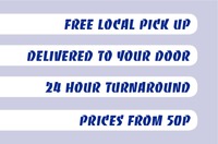 Ironing and Laundry Services Business Card  by Templatecloud