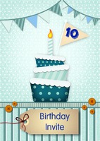 Birthday Party A5 Invitations by Templatecloud 