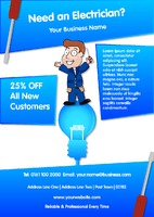 Electrician A5 Flyers by Templatecloud 