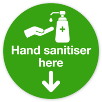 Hand Sanitiser Here 400 x 400mm by Templatecloud 