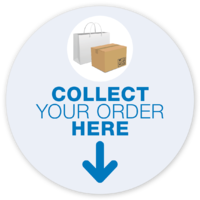 Collect Your Order Here 400 x 400mm by Templatecloud 