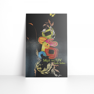 14PT Postcards + UV on color side(s)